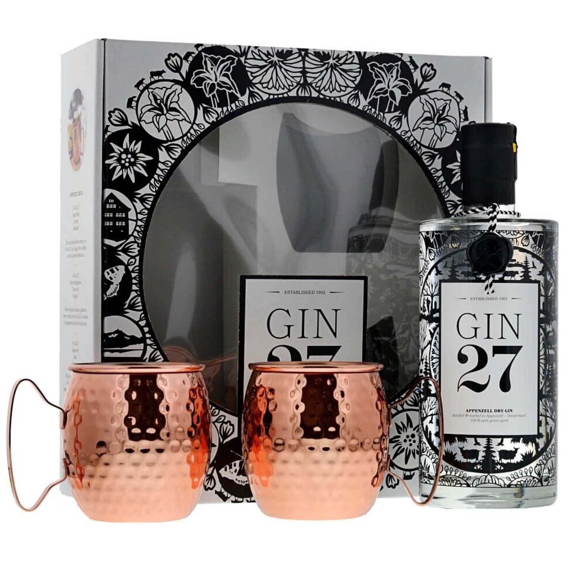 Gin 27 Set mit zwei Kupferbechern