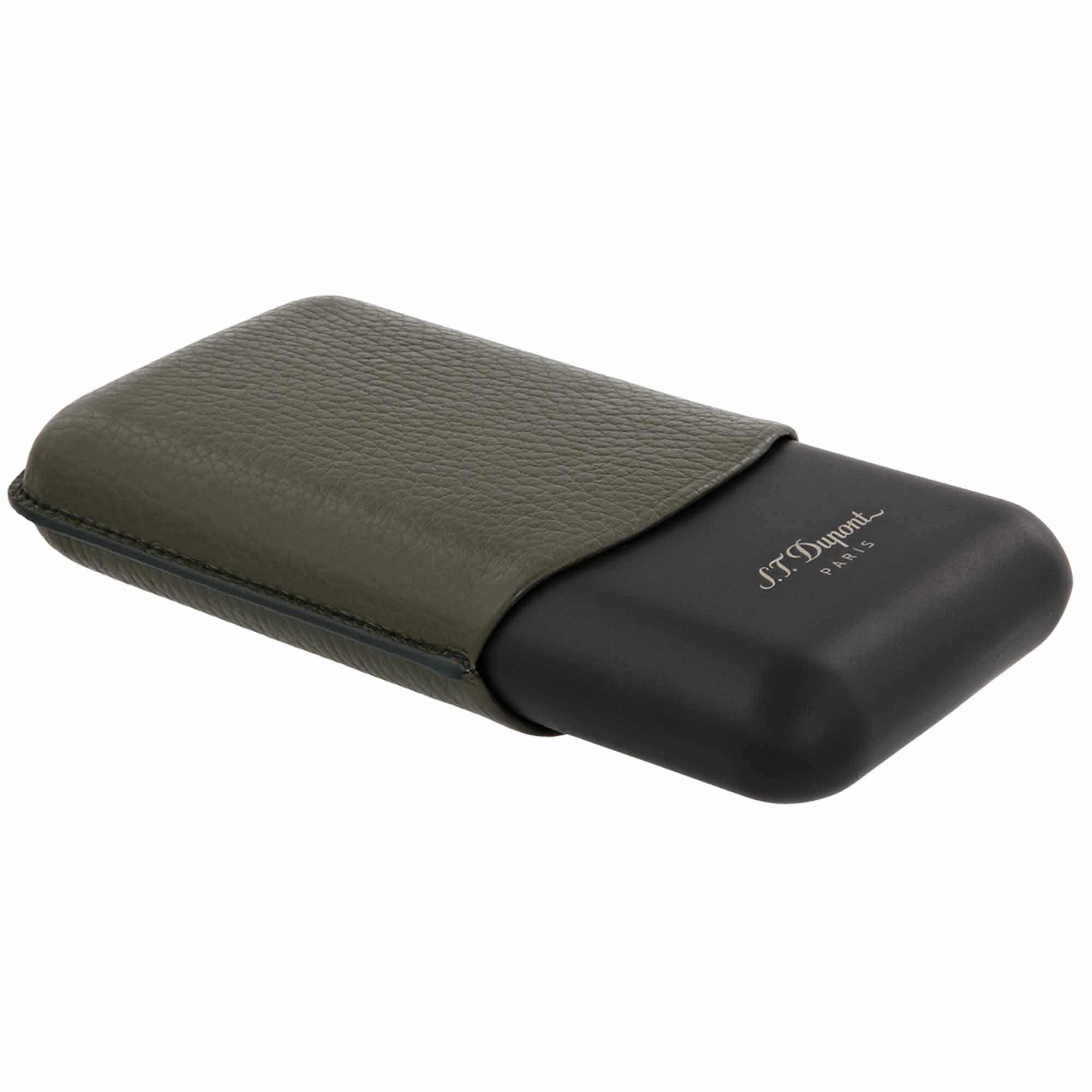 S.T. Dupont 3 er Etui Khaki Matte Black Metal Base S.T. Dupont 3 er Etui Khaki Matte Black Metal Base