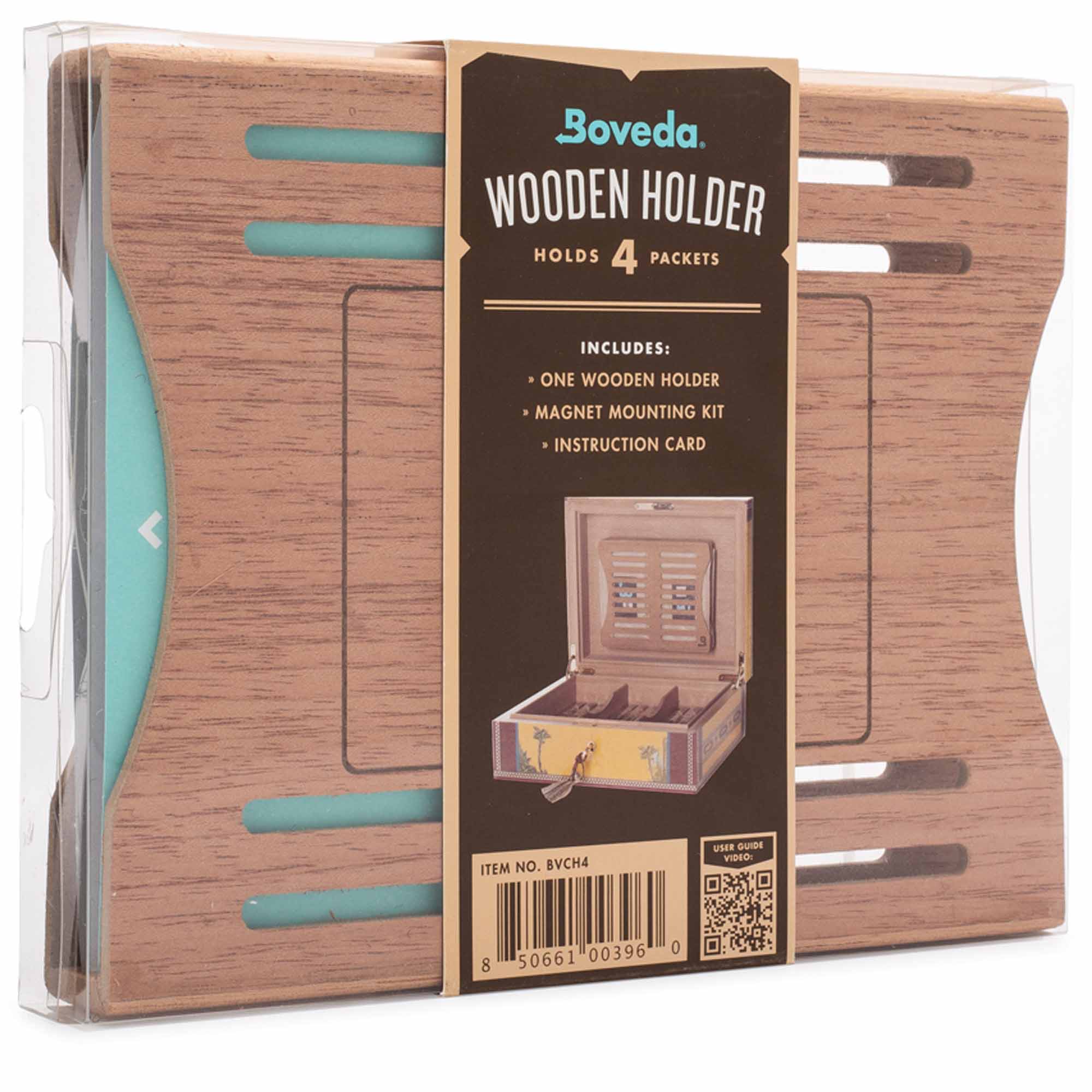boveda-halterung-holz-4er-BVCH4-02 Boveda Humidipak 4er Holzhalterung (für 4 Stück 60g Beutel)