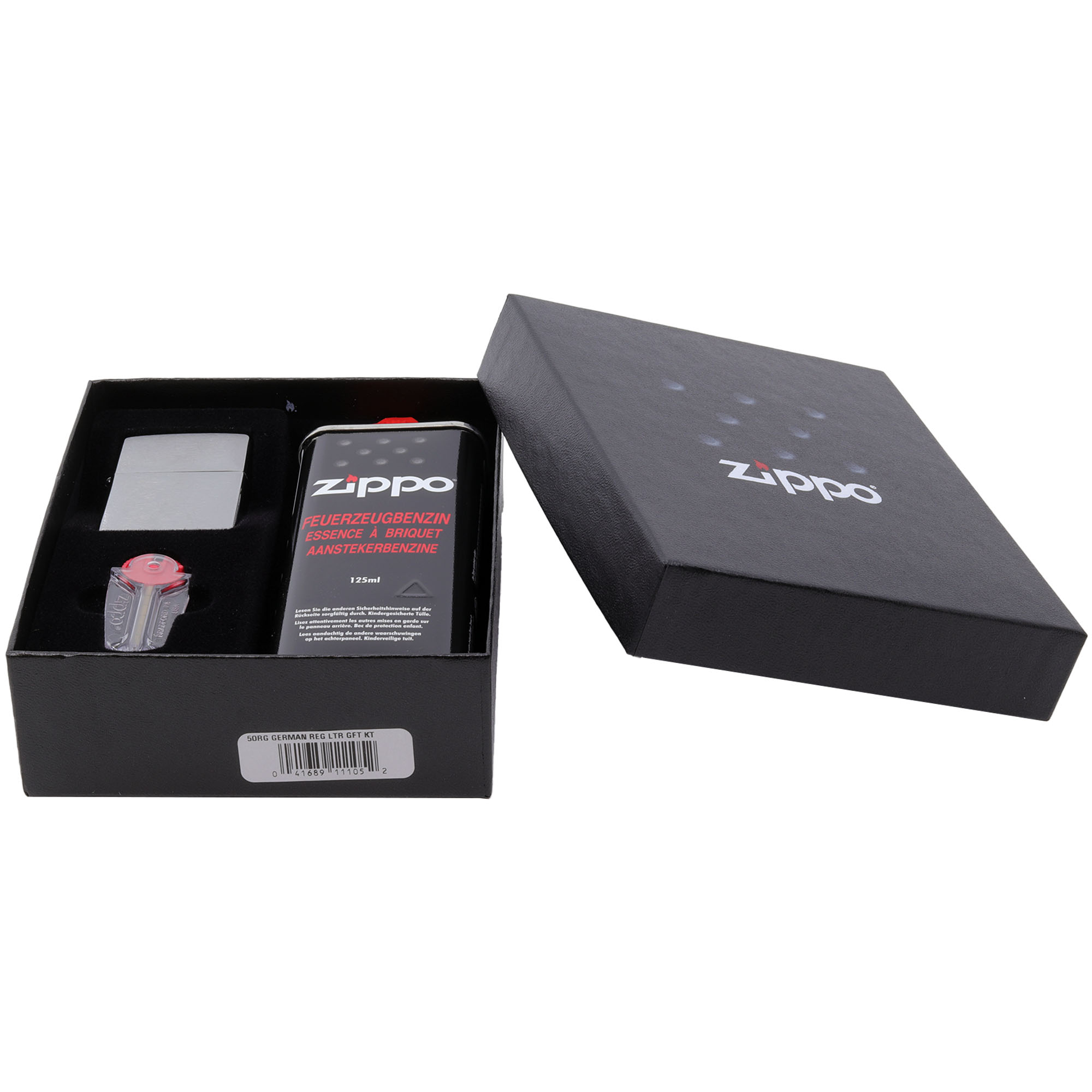 Zippo_Basic_Set_Brushed_2 Zippo Lighter Set Chrome Brushed