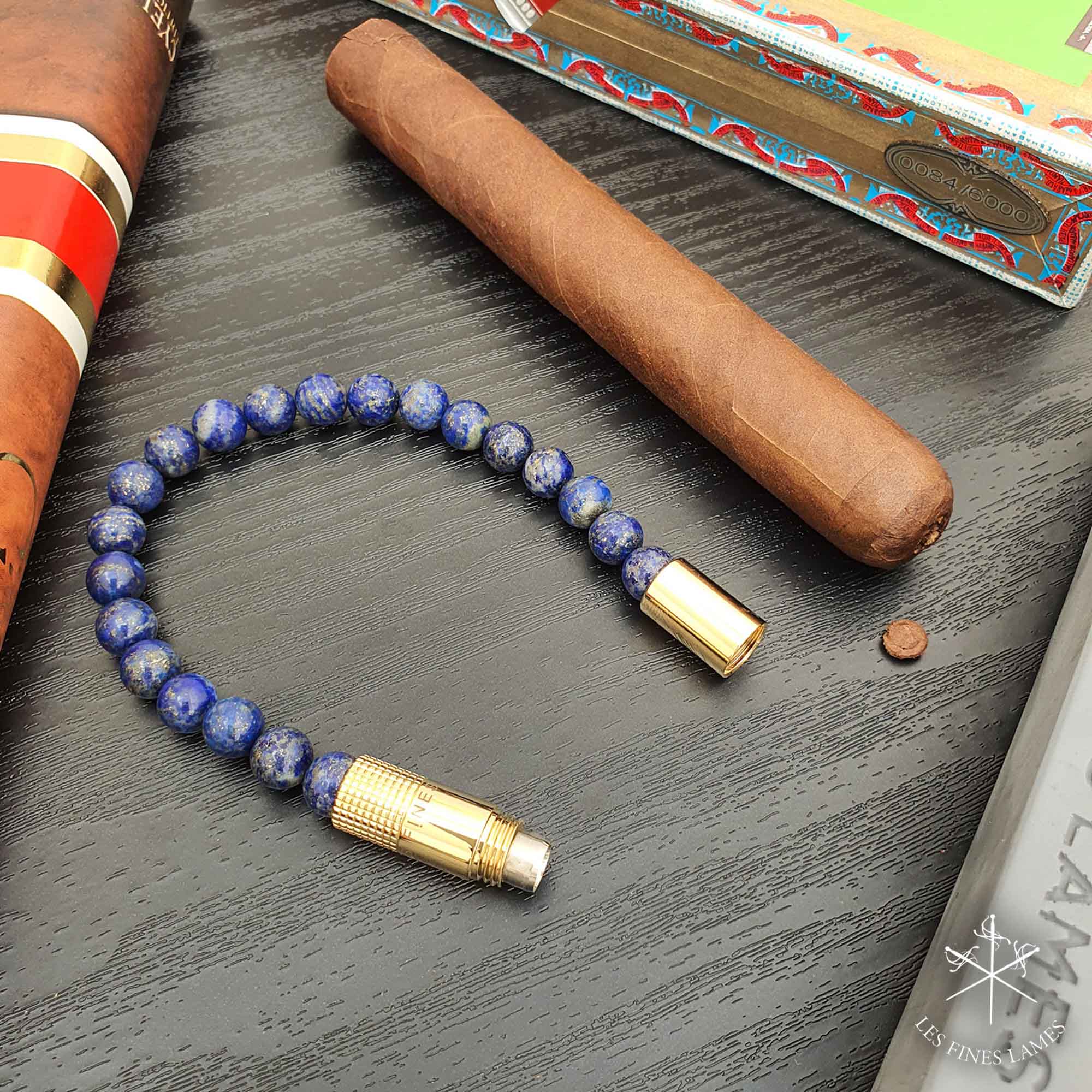 lfl-bracelet-lapus-lazuli-gold-02 Les Fines Lames Punch Bracelet Solo Gold Lapis Lazuli