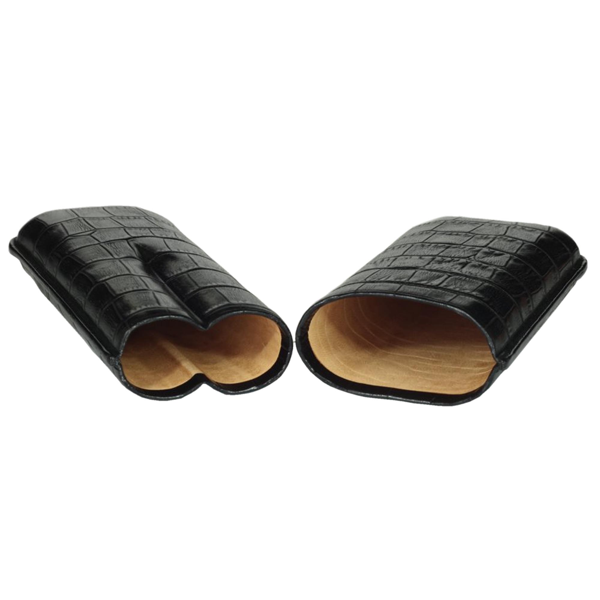 590x_croco_2_bk_martin_wess_02 Martin Wess 2er Zigarren Etui Robusto Leder schwarz Croco 590