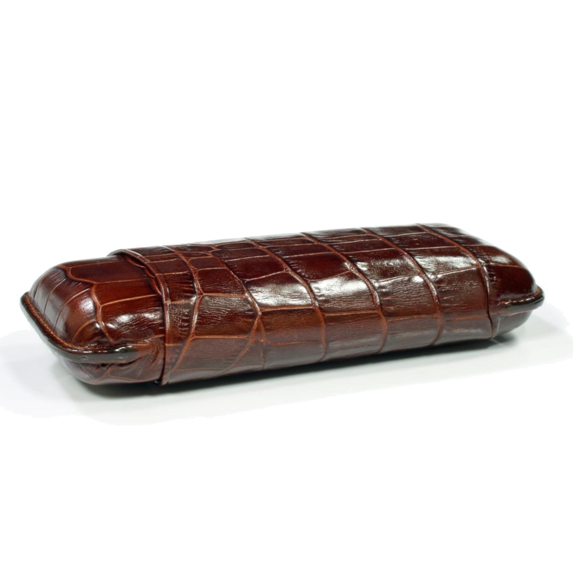 martin_wess_590_2er_robusto_croco_braun_02 Martin Wess 2er Zigarren Etui Robusto Leder braun Croco 590