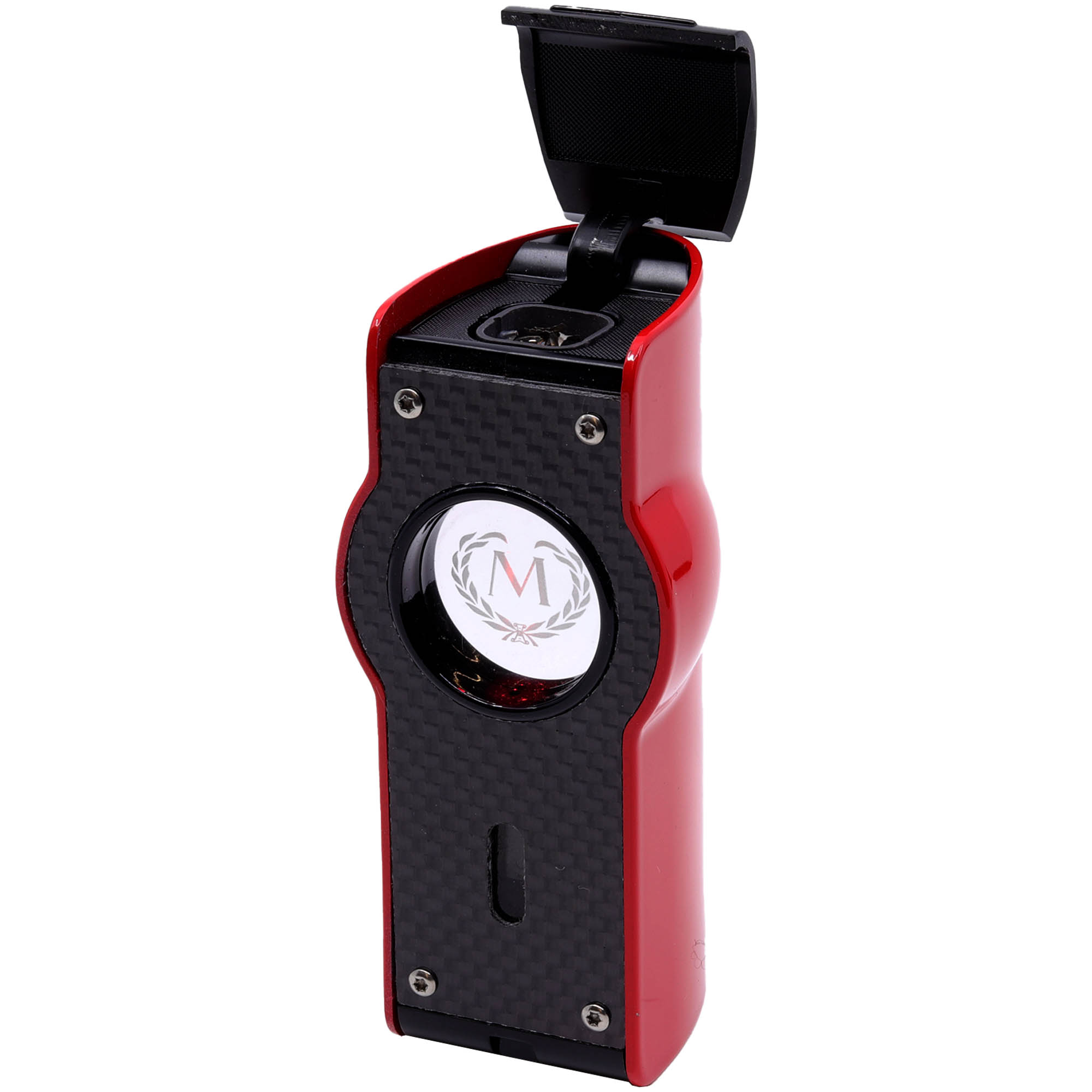 4jet_Bohrer_rot_3 Myon 4-fach Jet Tischfeuerzeug rot