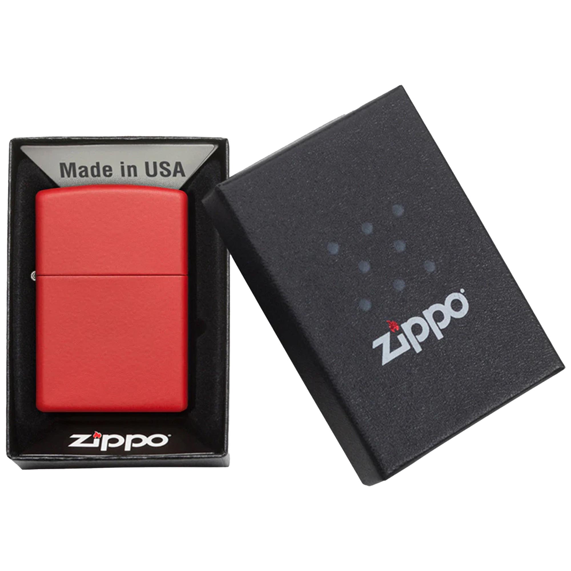 Zippo_Red_Matte_3 Zippo Lighter Basic Red Matte