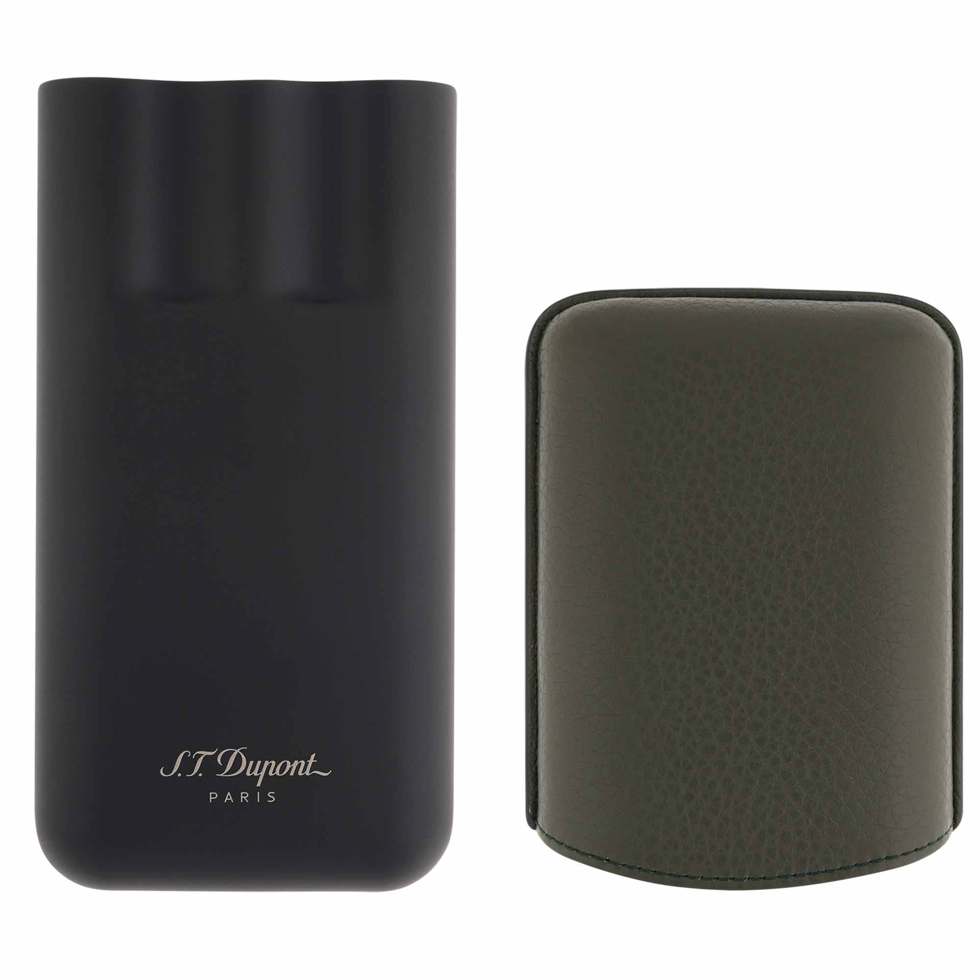 S.T. Dupont 3 er Etui Khaki Matte Black Metal Base S.T. Dupont 3 er Etui Khaki Matte Black Metal Base
