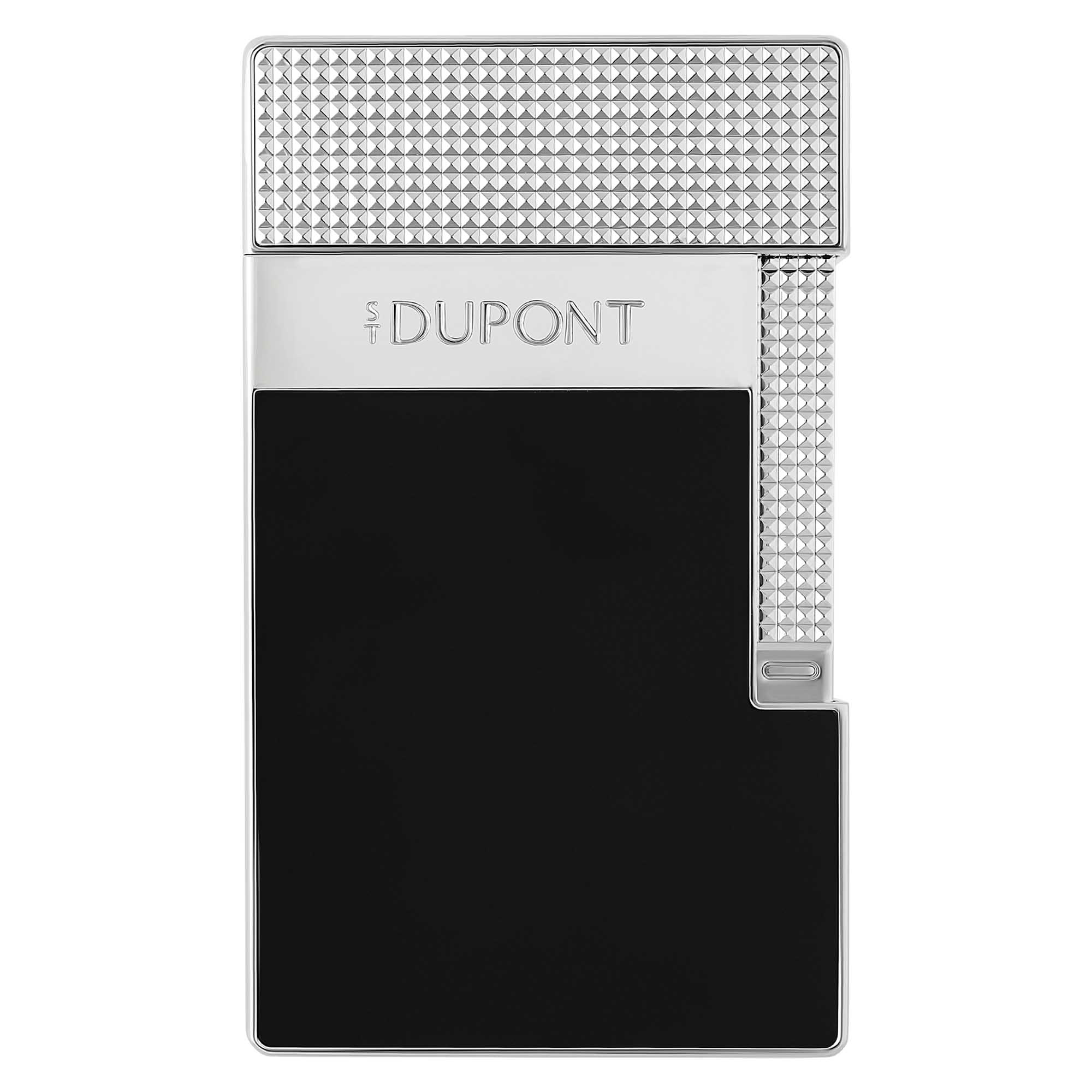 S.T. Dupont Lackiertes Tischfeuerzeug Silber/Schwarz T20101