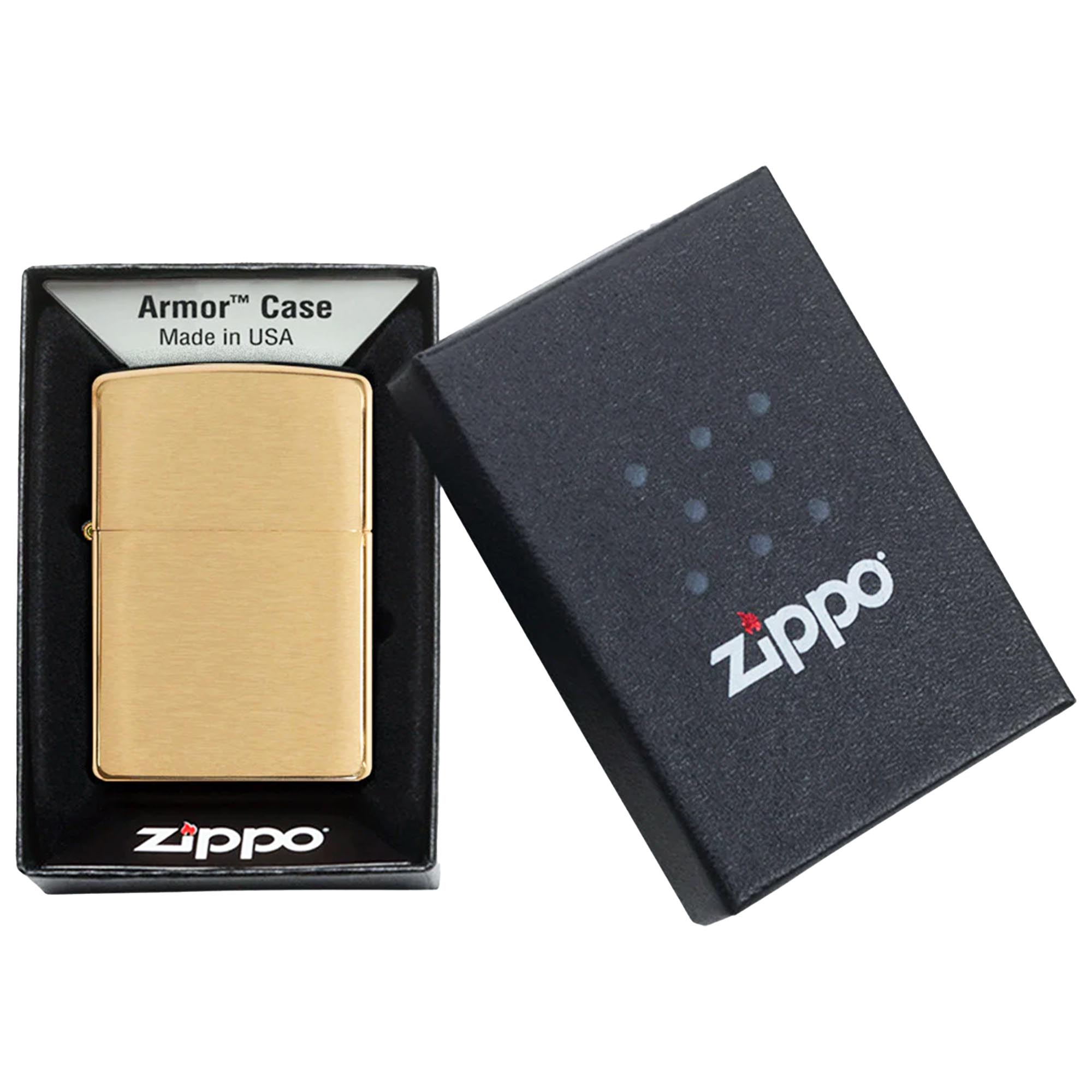 Zippo_Armor_Brass_Brushed_3 Zippo Lighter Armor Heavy Wall Brass Brushed