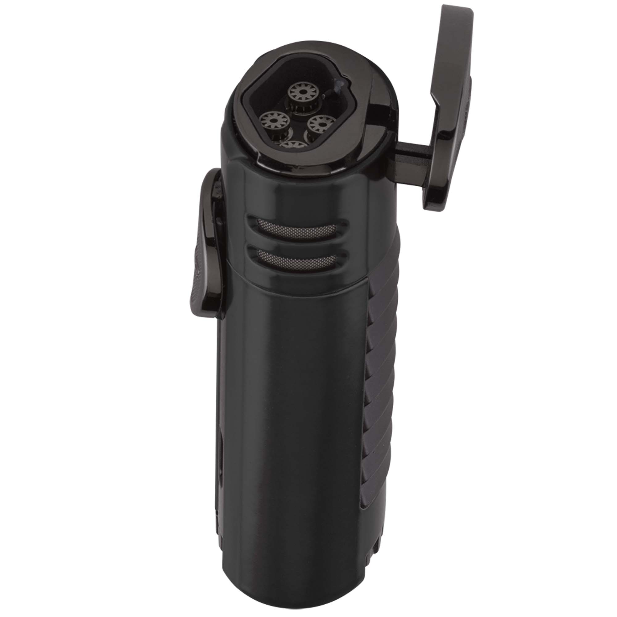 xikar_hp4_jet_black_02 Xikar HP4 Jet Feuerzeug Schwarz mit 4 Flammen 574BK