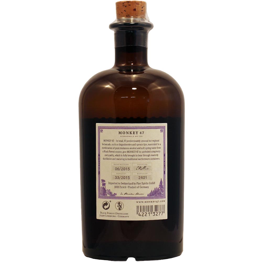 monkey47gin47_02 Gin Monkey 47 Schwarzwald Dry Gin 50cl