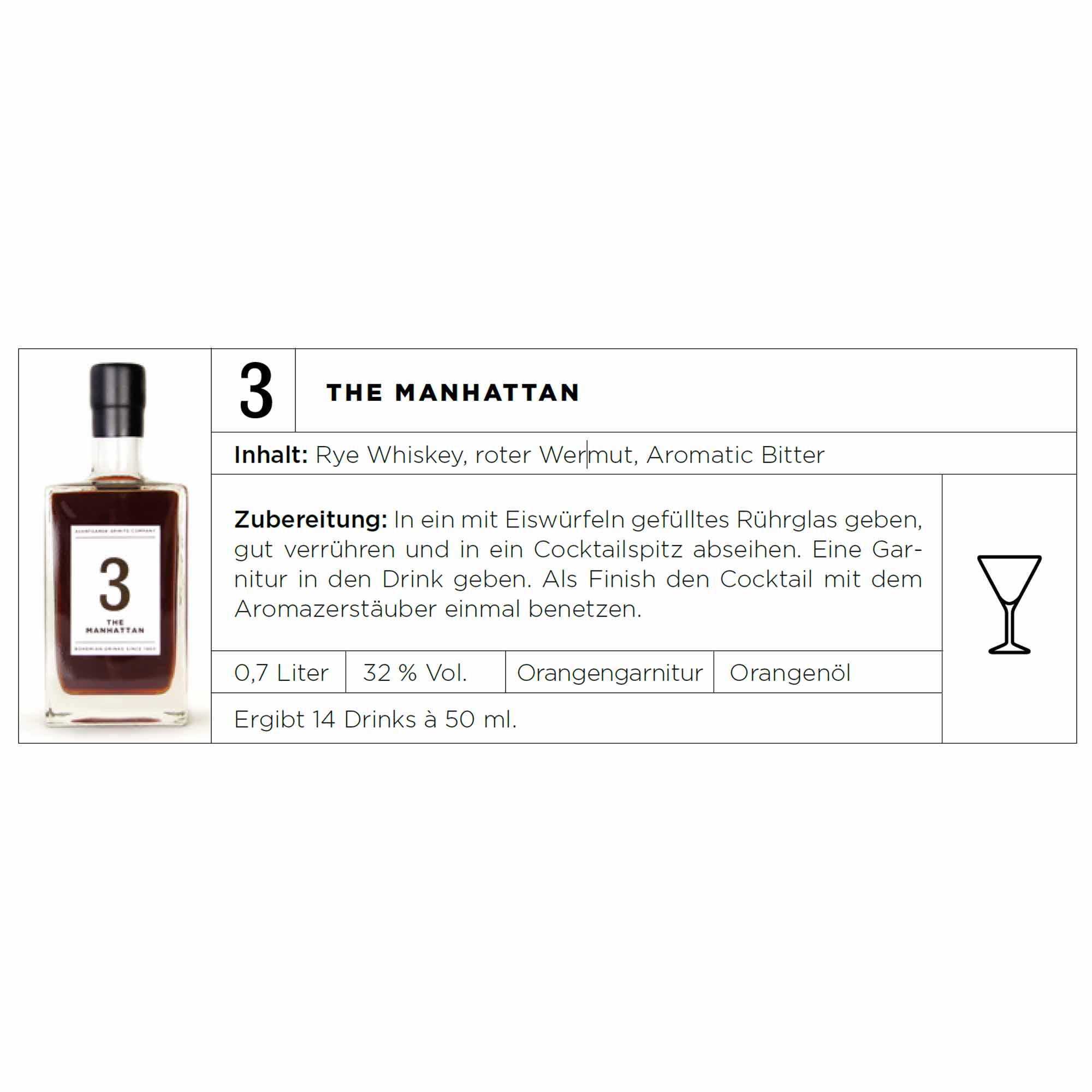 Bohemian No. 3 The Manhatten 32.0% 700ml Bohemian No. 3 The Manhatten 32.0% 700ml
